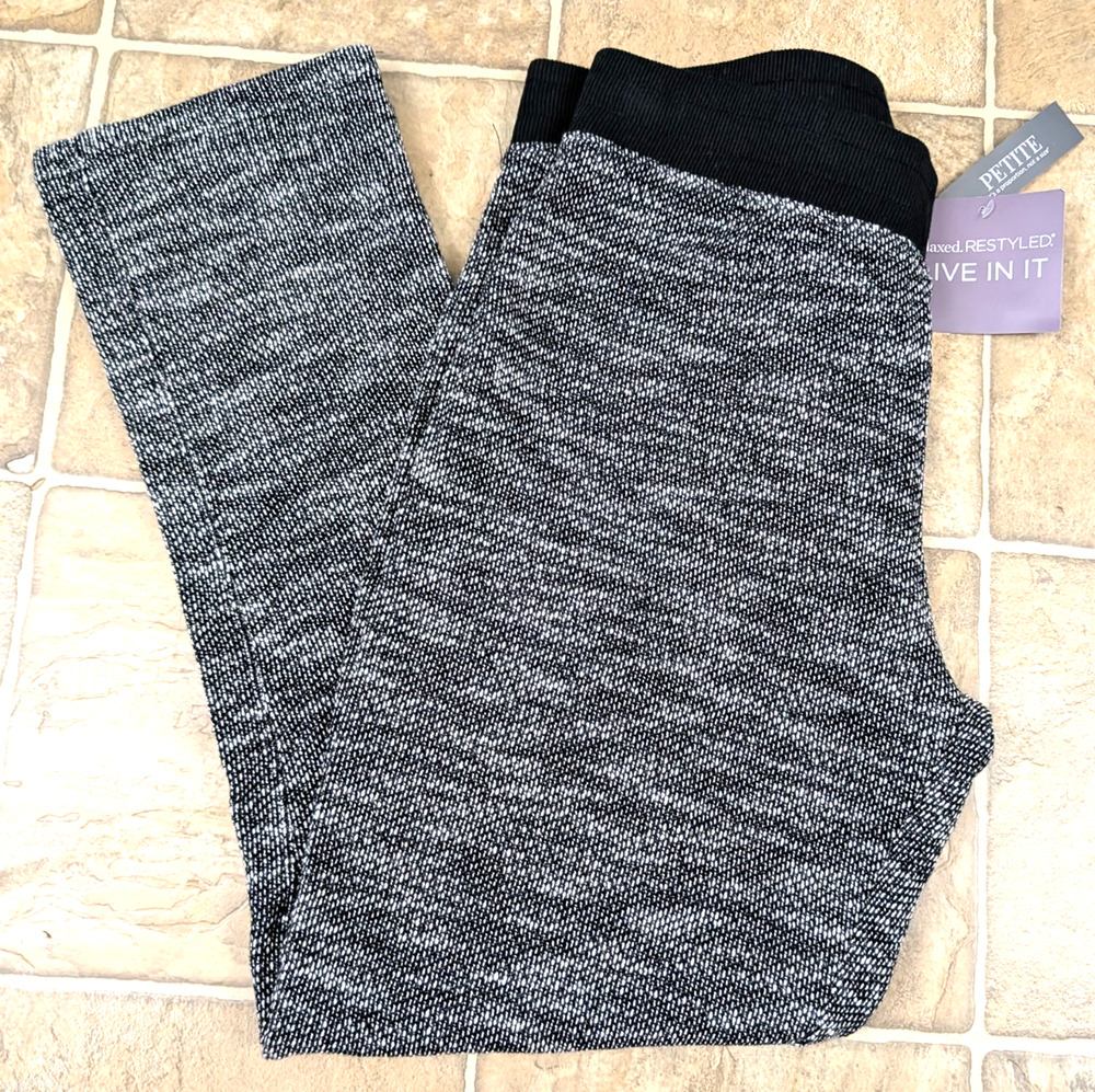 New Christopher & Banks sz MP Pants textured fabric pull on stretchy 4256